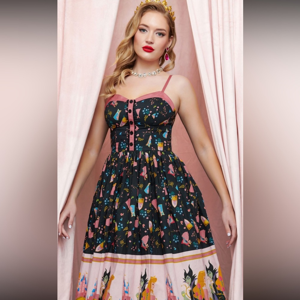 💛SOLD💛NWT Unique Vintage Disney Princess Sleeping Beauty Pinup Dress: Large
